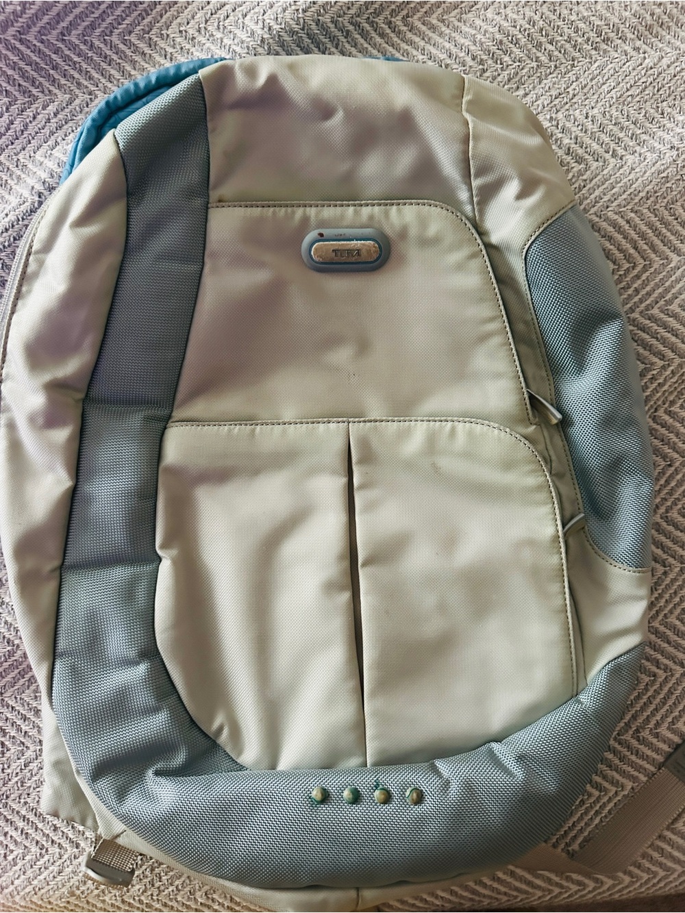 Tumi Two-Tone Beige and Blue Backpack